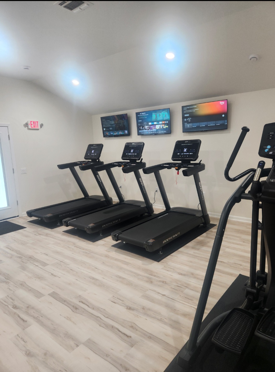 Fitness center treadmills